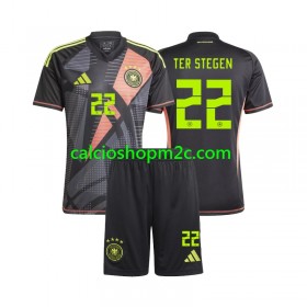 Germania Ter Stegen 22 Portiere Bambino Maglia Prima Euro 2024 Manica Corta